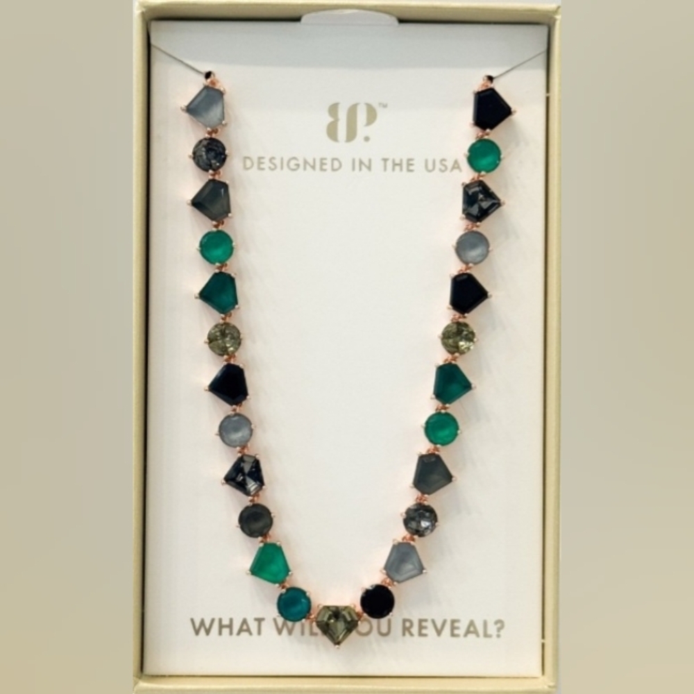 Bomb Party Jewel Candy Necklace, Frozen Treats, Moss And Marble on Rose Gold